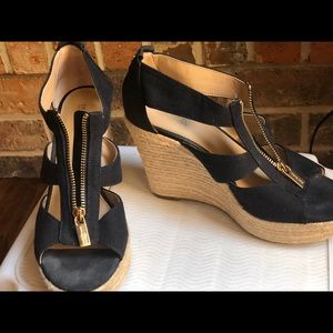 Michael Kors Canvas Wedge Sandals